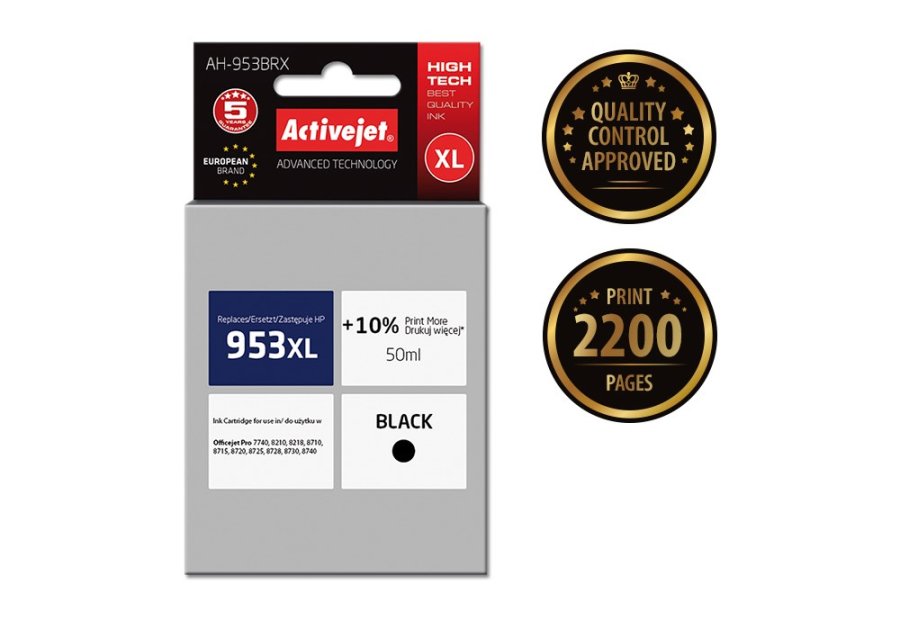 Activejet AH-953BRX Blk (erstatning HP 953XL L0S70AE; Premium; 50 ml; sort) #2
