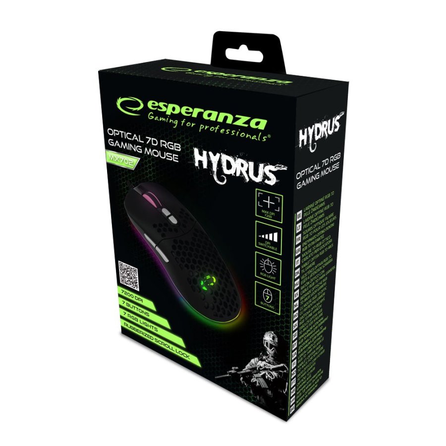 Esperanza EGM702 mus Hjre hnd USB Optisk 7200 dpi #8