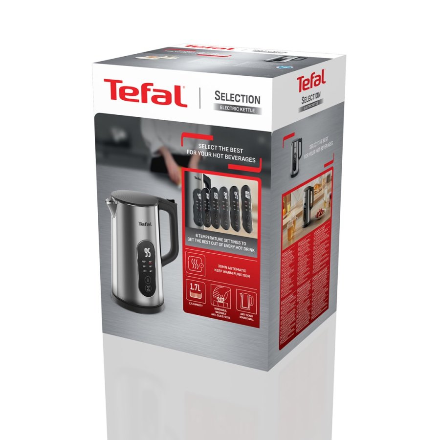 Tefal Selection KI871DE0 elkedel 1,7 L 1500 W Sort, Rustfrit st�l #3