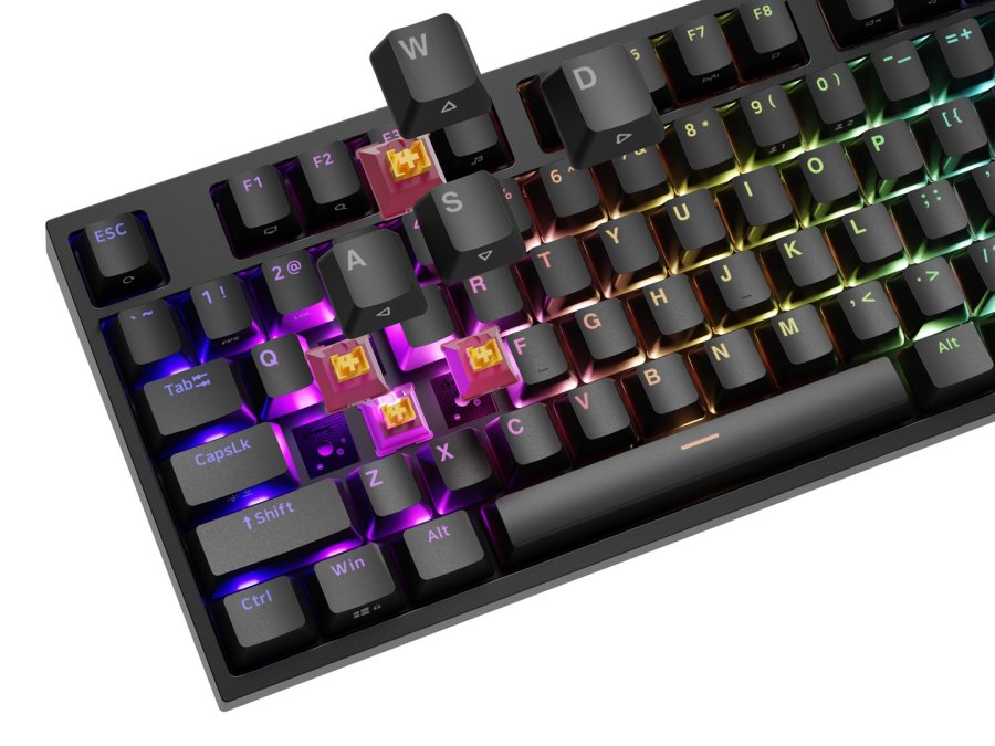 KLAWIATURA DLA GRACZY GENESIS THOR 404 US PODWIETLENIE RGB MECHANICZNA CZARNA OUTEMU PEACH SILENT #7