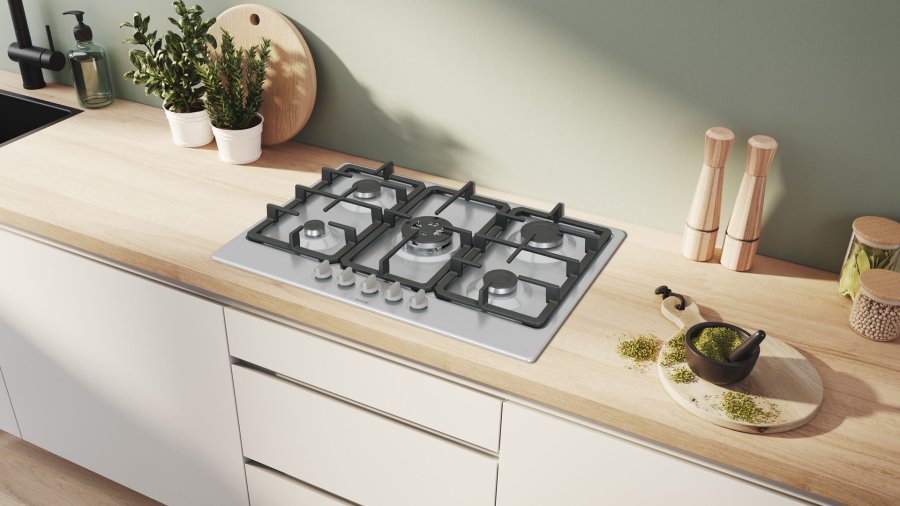 Bosch Serie 4 PGQ7B5K90 kogeplade Rustfrit stl Indbygget 75 cm Gaskomfur 5 zone(s) #5
