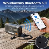 Extralink RADIO AWARYJNE BLUETOOTH SOLARNE Z KORBKA DYNAMO POWERBANK 4000MAH Z LATARKA SOS BT-4000 B�rbar Analog & digital Sort, Orange #9