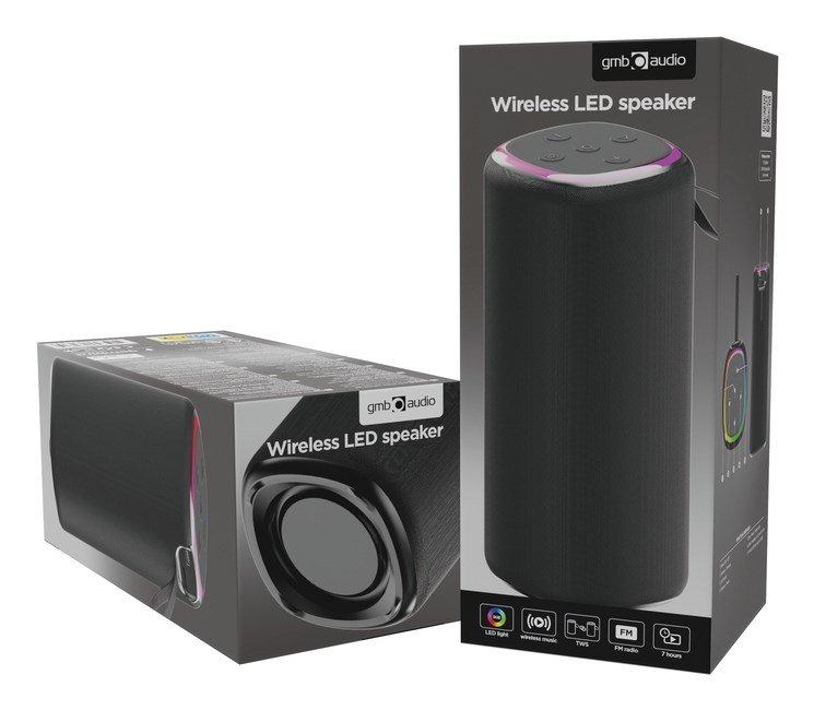 Gembird GMB Audio SPK-BT-LED-08L Brbare hjttalere og festhjttalere Brbar stereohjttaler Sort 10 W #9