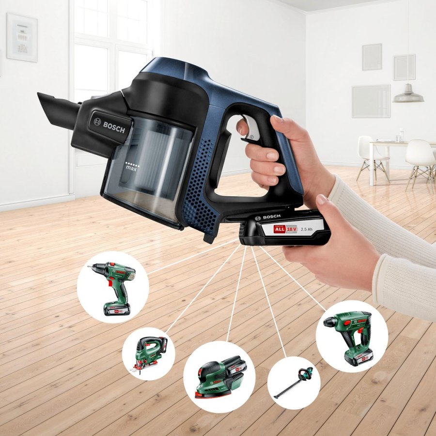 Bosch Serie 6 BBS611PCK stav stvsuger & elektrisk kost 2-i-1 stangstvsuger Batteri Dry Hygiejnefilter Posels Bl 2,5 At #22