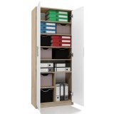 Arkivskab OLIV 2D 74x35x180 cm, Sonoma/Hvid #16