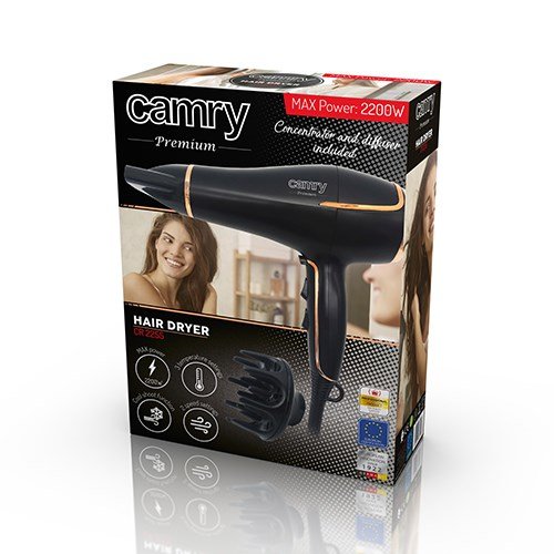 Camry CR 2255 hrtrrer Sort, Guld 2000 W #6