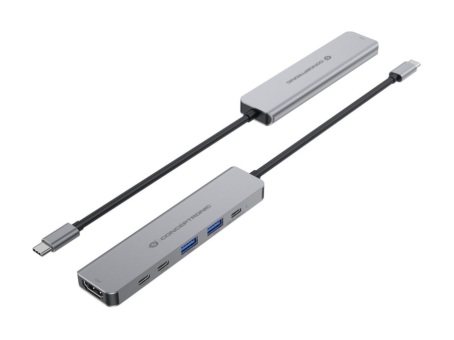 Conceptronic DONN33G dockingstation Ledningsf�rt USB 3.2 Gen 1 (3.1 Gen 1) Type-C S�lv #4