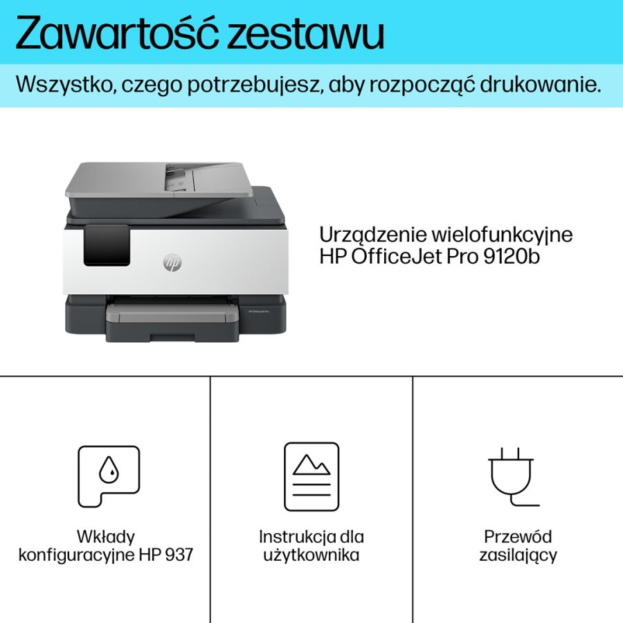 HP OfficeJet Pro 9120b Trdlst All-in-One Farve Printer, Tosidet print; Kopimaskine, scanner #5