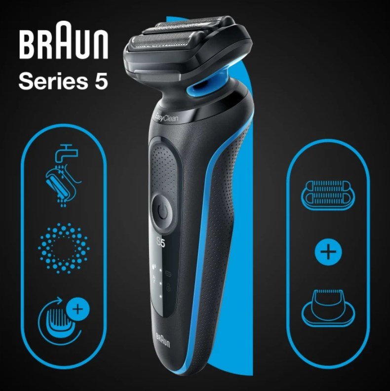 Braun Series 5 51-B1820s Folie shaver Sort, Bl� #3
