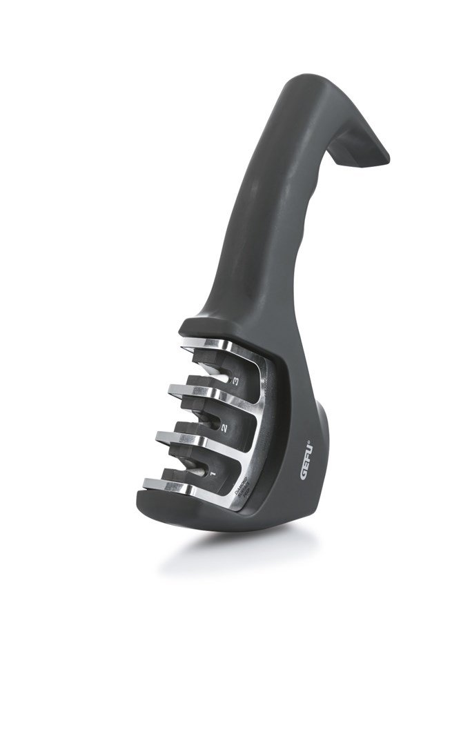 GEFU COLT Knivsliber hvor kniven trkkes igennem Sort, Rustfrit stl #1