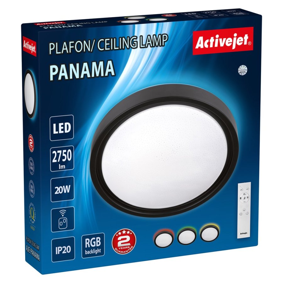 Activejet LED Plafond AJE-PANAMA RGB sort + fjernbetjening #8