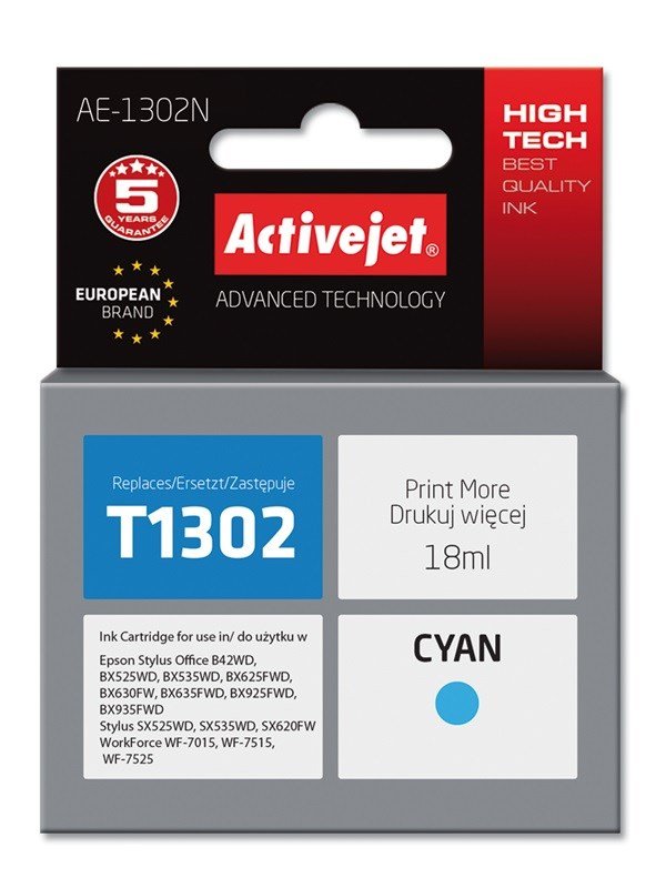 Activejet AE-1302N blk (erstatning Epson T1302; Supreme; 18 ml; bl) #1