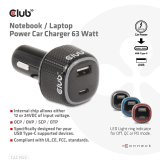 CLUB3D CAC-1922 oplader til mobil enhed Laptop Sort Cigart�nder Automatisk #2