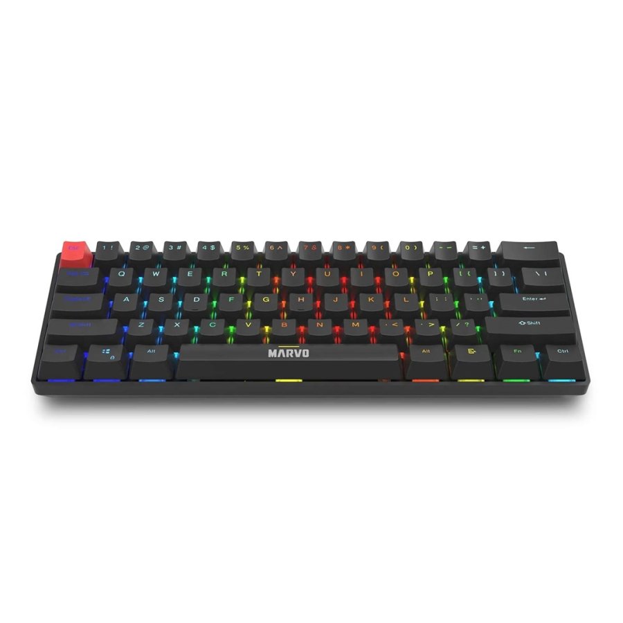 Marvo Scorpion KG933G Saber 61 Wired Mechanical RGB 60% UK Layout Gaming Keyboard (Black) tastatur Spil QWERTY Sort #2