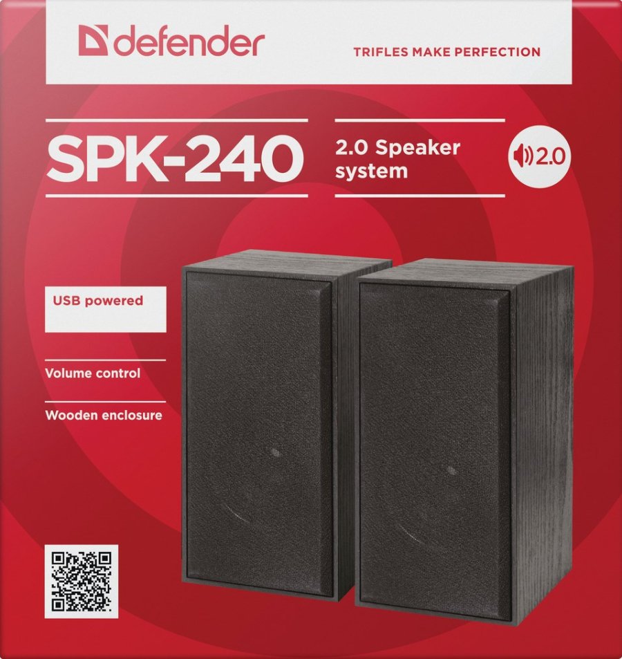 Defender SPK-240 hjttaler Sort Ledningsfrt 6 W #2