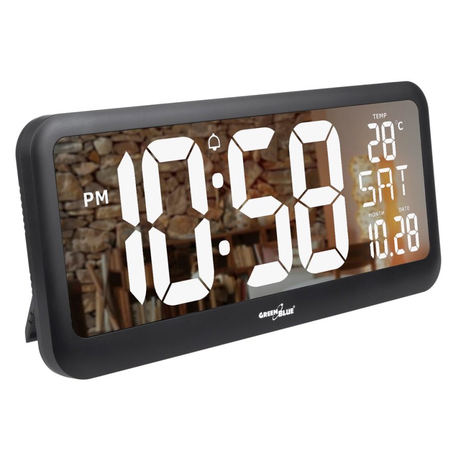 Stort digitalt vgur fritstende med temperatursensor 37x17 cm LCD-display Strmadapter og batteridrevet #1
