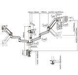 Equip 650134 skrmbeslag og -stativer Skrivebord Sort #9