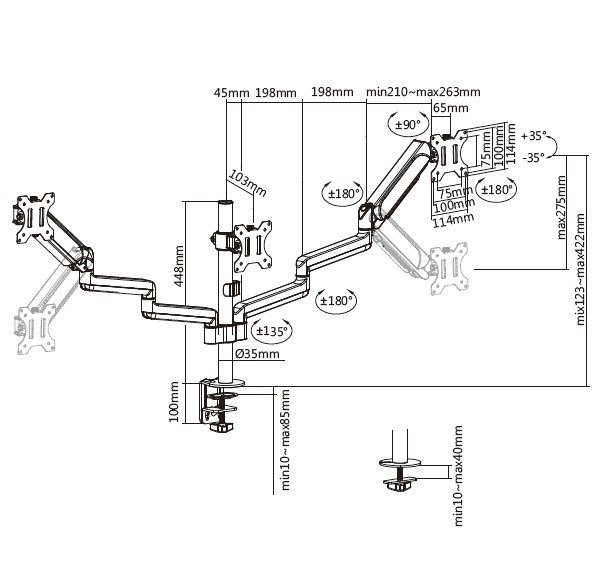Equip 650134 skrmbeslag og -stativer Skrivebord Sort #9