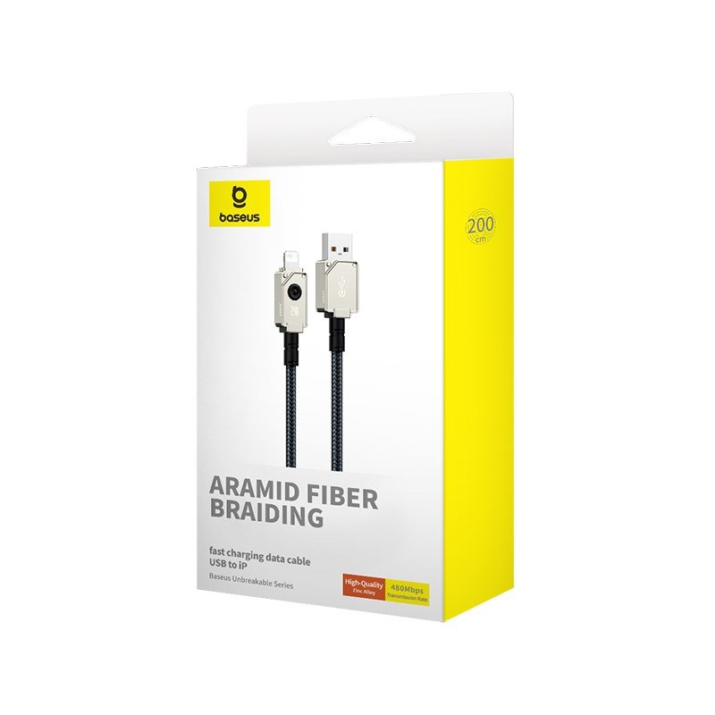 Baseus Unbreakable USB A til iP-kabel 2 m 5V-2,4A Sort #7