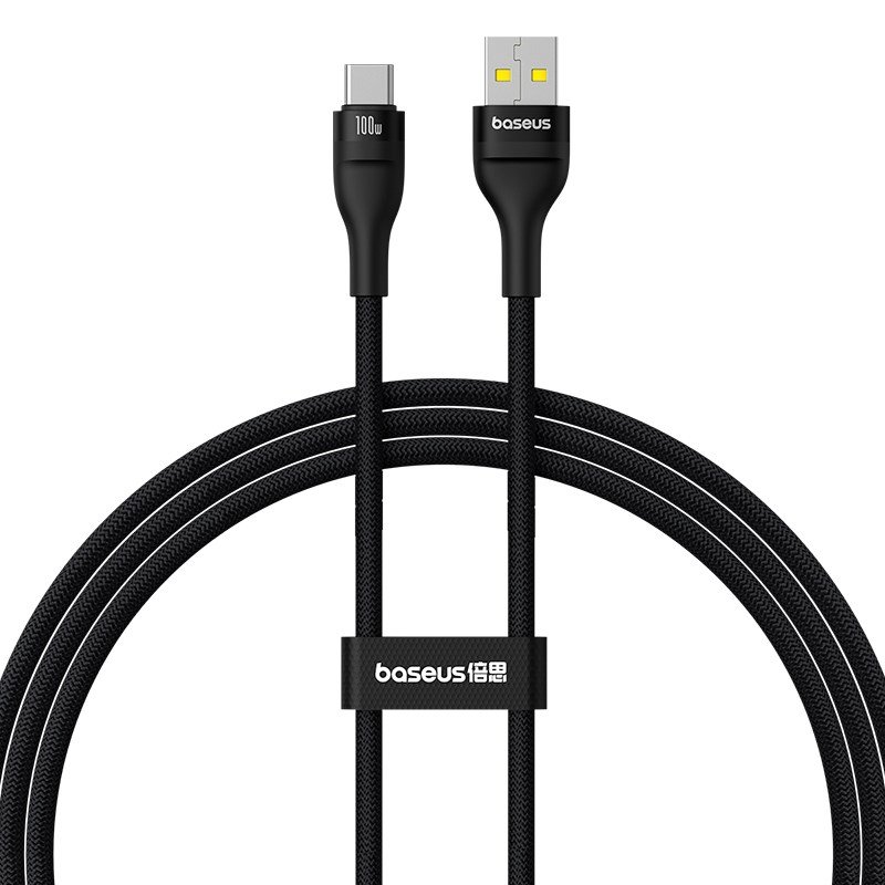 Baseus Flash 2 USB A til USB C hurtigopladningskabel 1 m 100 W Sort #1