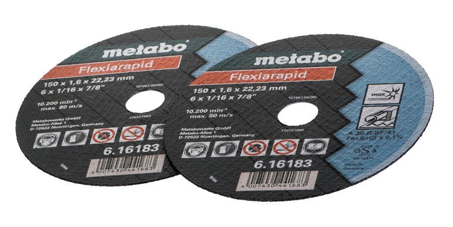 Vinkelsliber METABO W 18 LTX 150 QUICK (600404650) + metaBOX 165 L-kuffert Grn, Sort #3
