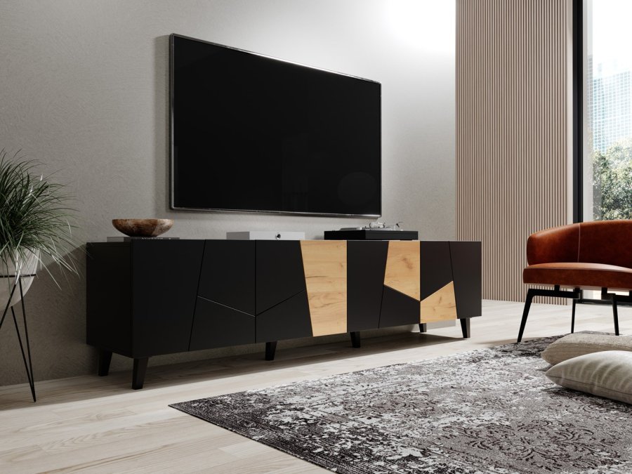 RTV-skab ETNA 200x42x52 sort mat + egetr #5