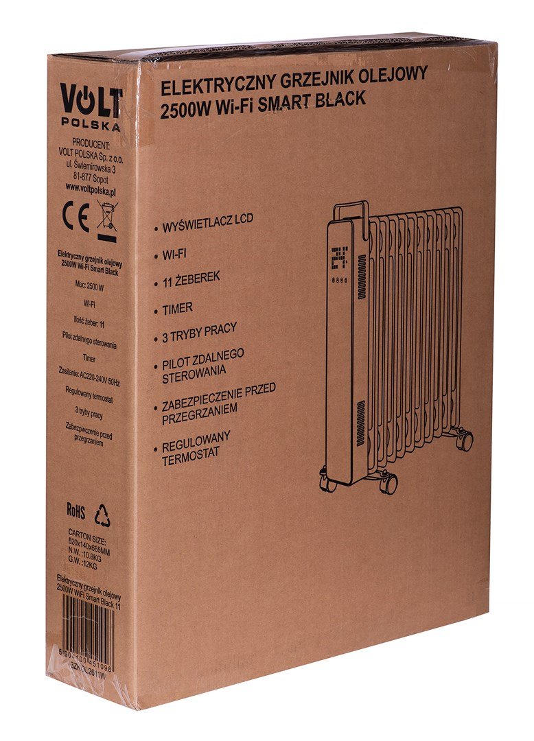 Elektrisk olievarmer 2500W Wi-Fi Sort 11 #17