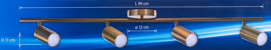 Activejet firedobbelt guld loftslampe SPECTRA spot strip GU10 til stuen #4