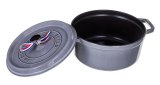 STAUB Rund gryde af stbejern 40500-246-0 3,8 l grafit #1