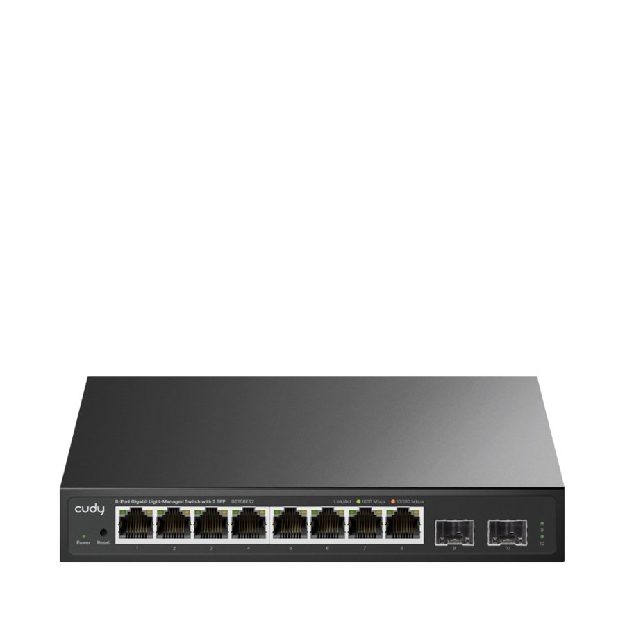 Cudy 8-Port Gigabit Easy-Managed Switch with 2 SFP, GS108ES2 1.0 Administreret L2 Gigabit Ethernet (10/100/1000) Sort #1