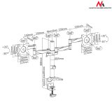 Skrivebordsholder til to LCD-skrme Maclean MC-714 13-27