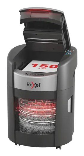Rexel ShredMax AutoFeed+ 150M automatisk makulator, P5, 150 ark, 15 l affaldsbeholder #1