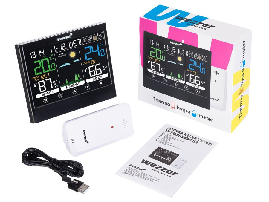 Levenhuk Weezer Teo TH50 Elektronisk milj�termometer Indend�rs/udend�rs Sort #2