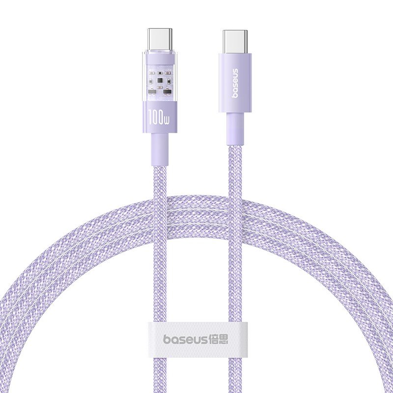 Baseus Gem USB C til USB C hurtigopladningskabel 1 m 100 W Lilla #1