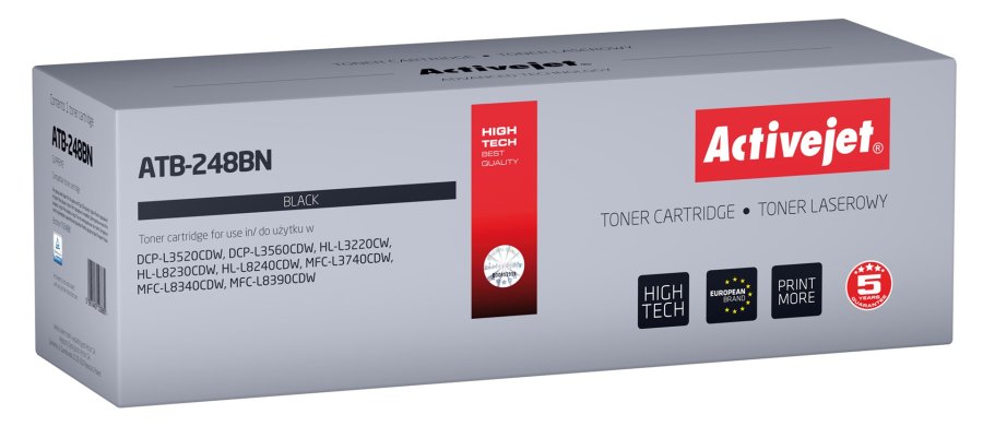 Activejet ATB-248BN toner til Brother-printere (erstatning for Brother TN248BK; Supreme; 1000 sider; sort) #1