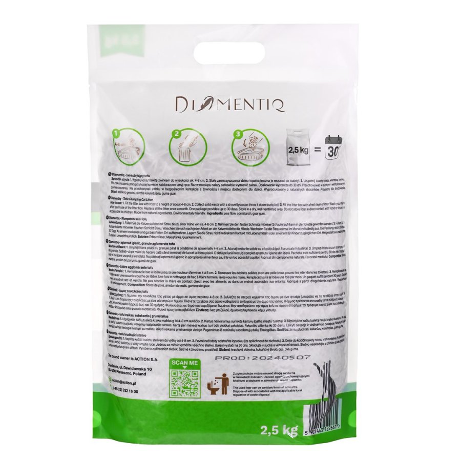 DIAMENTIQ Tofu Neutral Ultra clumping - plantegrus - 2,5 kg #5
