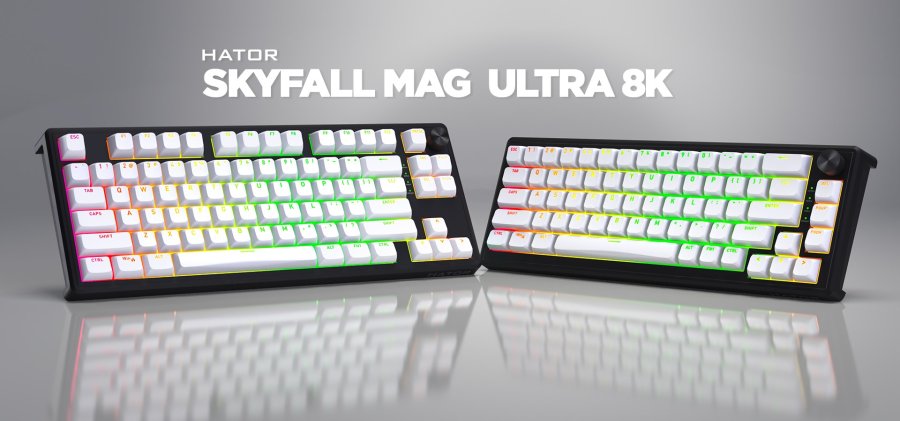 HATOR Skyfall 65 MAG ULTRA 8K tastatur Spil USB QWERTY US engelsk Sort, Hvid #17