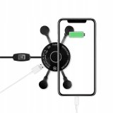 MOTORCYKEL TELEFONHOLDER FREEDCONN MC7W MED INDUKTIV OPLADER + BM2R FASTGRELSE AF HOVEDRR #9