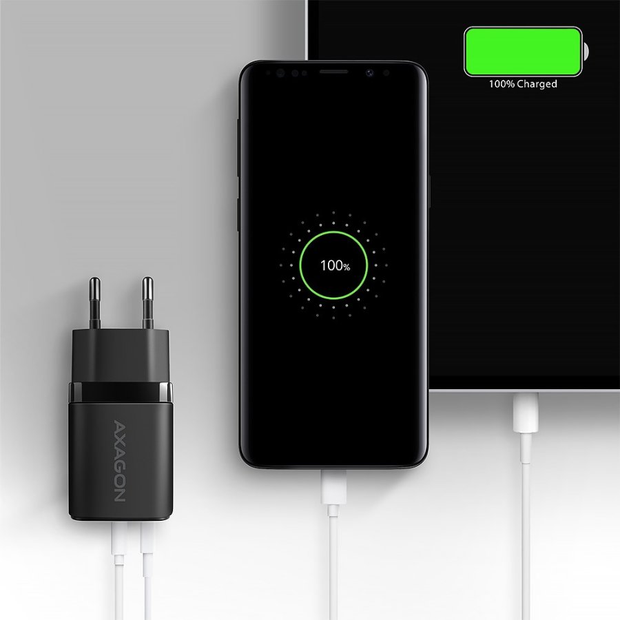 Axagon ACU-PQ20 wall charger QC3.0/AFC/FCP+ PD type-C 20 W - schwarz - USB Typ C Mobiltelefon, Smartphone, SmartWatch, Tablet, Universel Sort Vekselstrm Hurtig opladning Indendrs #7