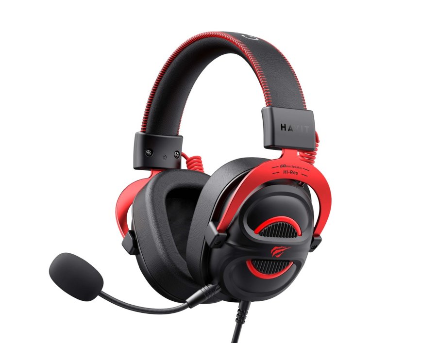 Havit H2002E Pro Headset Ledningsfrt Spil Sort, rd Schwarz, rot #3