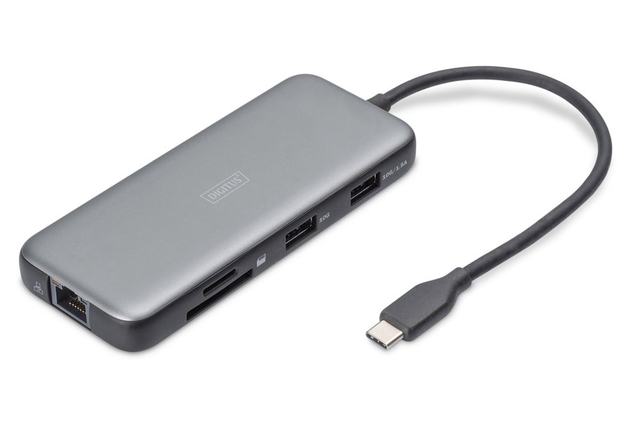Digitus DA-70914 dockingstation Ledningsfrt USB 3.2 Gen 2 (3.1 Gen 2) Type-C Sort, Gr #4