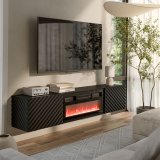 Cama RTV-skab LARA 183x35x37 sort mat + sort pejs #3