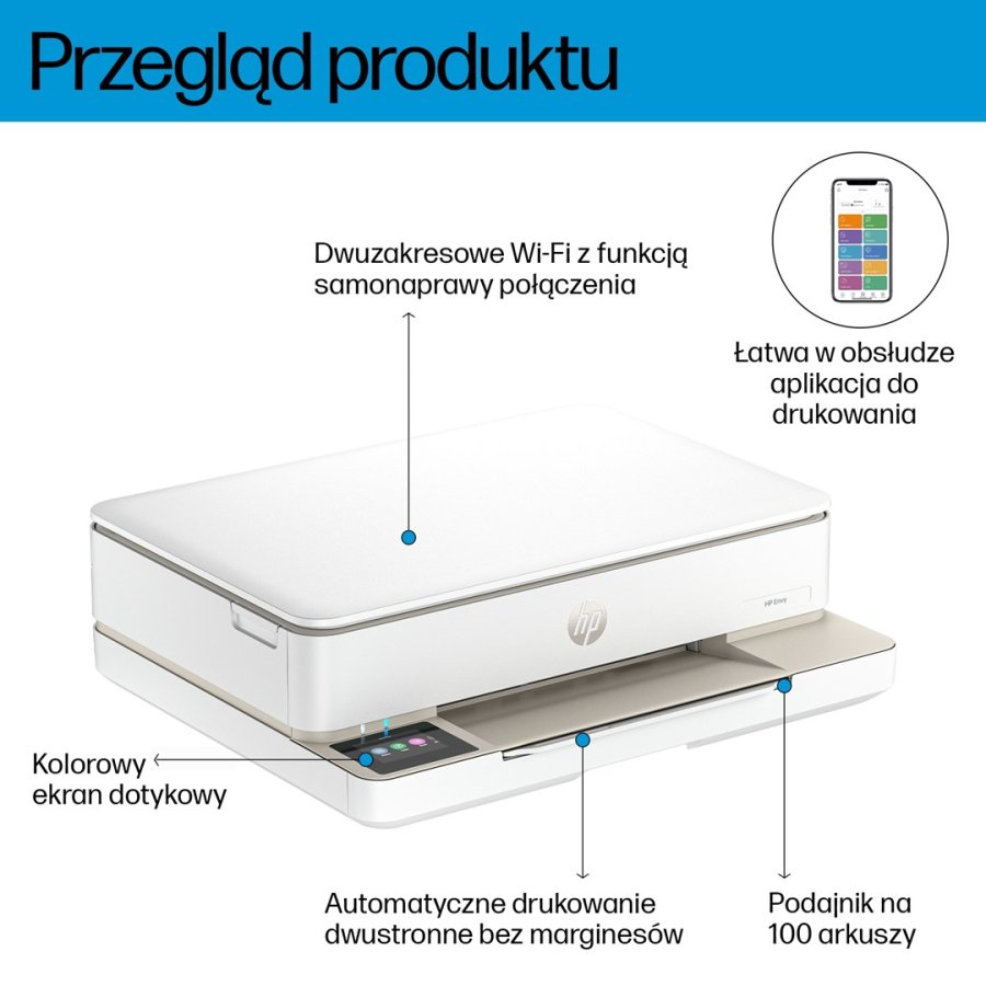 HP ENVY 6120e Trdlst All-in-One Farve Printer, Instant Ink; Fotoudskrivning #5