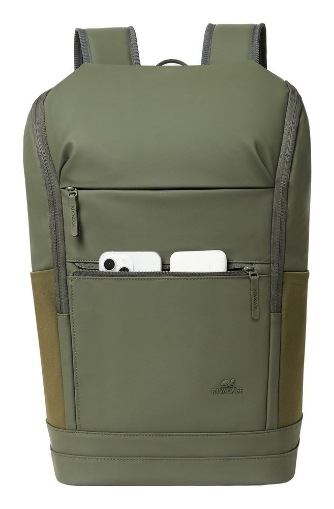 Rivacase Eden rygs�k Rejserygs�k Oliven PU-l�der, Polyester, Genanvendt polyethylenterephthalat (rPET) #5