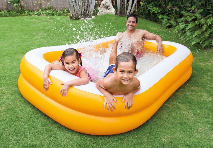 Intex 57181 swimmingpool til over jorden Oppustelig pool Rektangulr 600 L Orange, Hvid #7