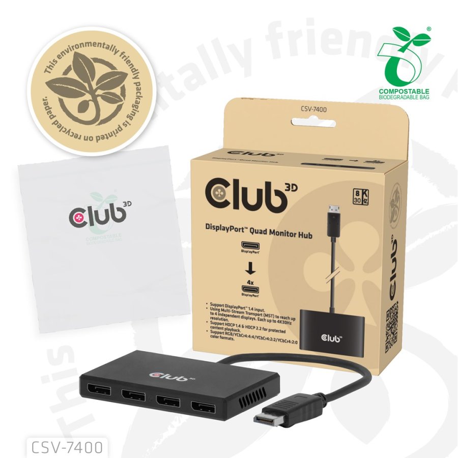 CLUB3D CSV-7400 video-splitter DisplayPort 4x DisplayPort #9