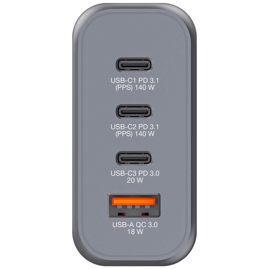 Verbatim GNC-140 GaN Charg. 140W 3xUSB-C PD, 1xUSB-A QC 3.0 32203 #3