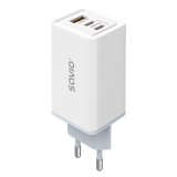 SAVIO LA-07 GaN 65W netoplader, USB, QC4.0+, PD 3.0, hvid #9
