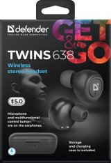 Bluetooth hovedtelefoner Defender Twins 638 Sort #10
