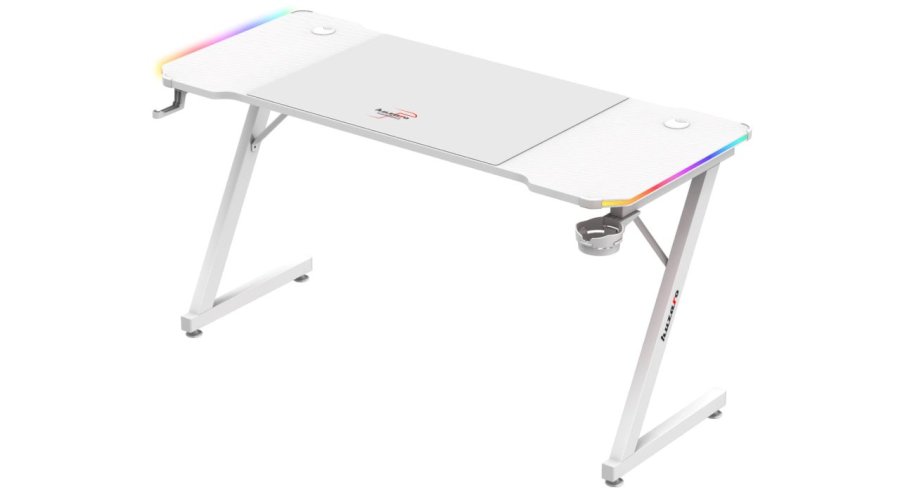 Huzaro Hero 3.3 White  RGB - gaming-skrivebord #1